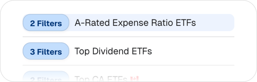 Pre-built ETF Screens Example