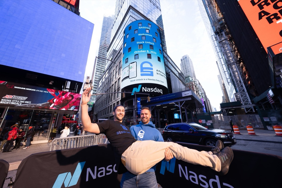 Stock Unlock featured on NASDAQ billboard in Times Square