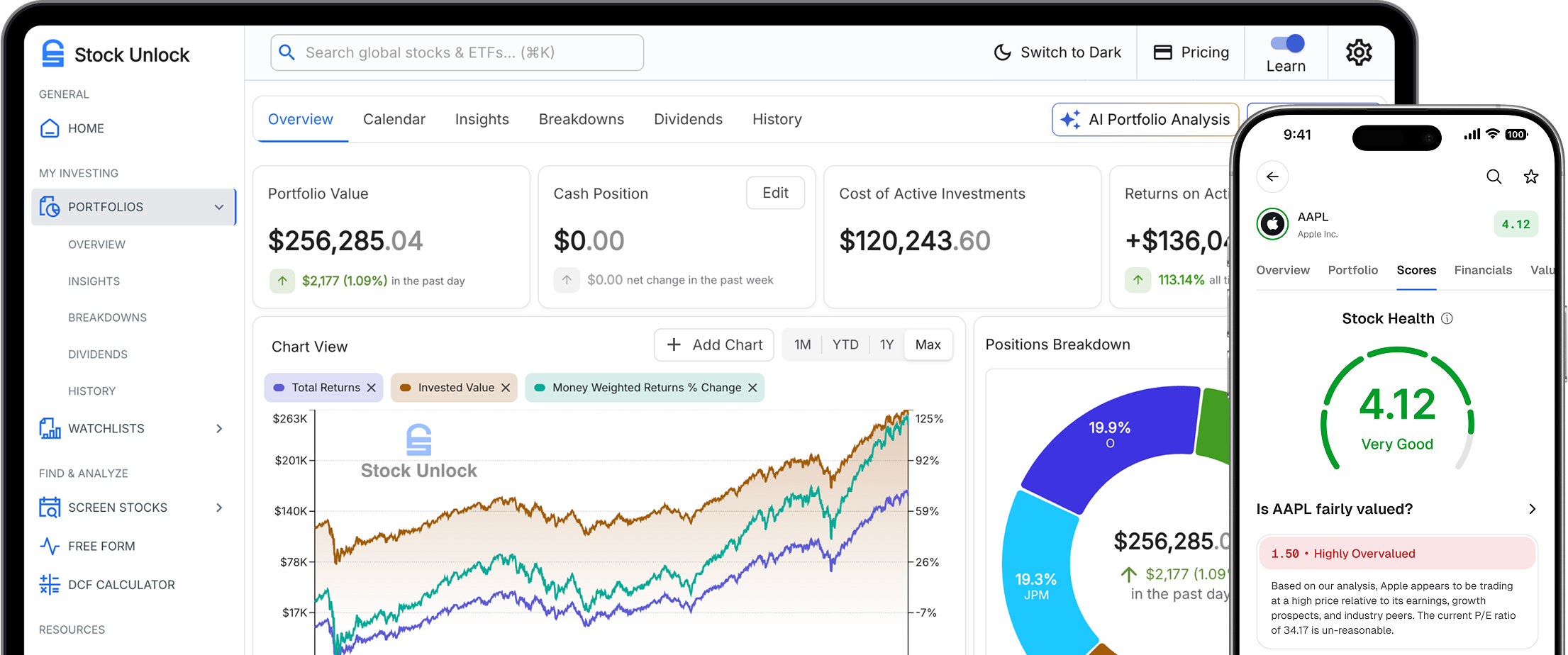 Stock Unlock App Mockup