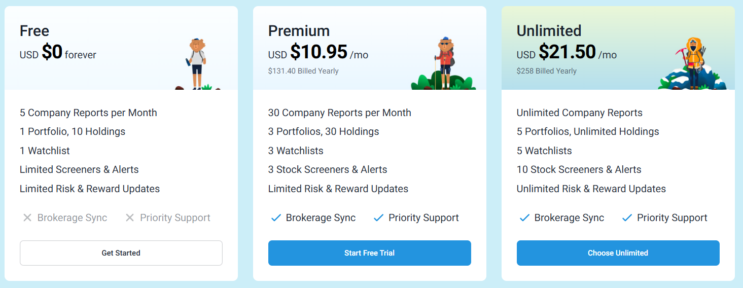 Simply Wall Street pricing plans